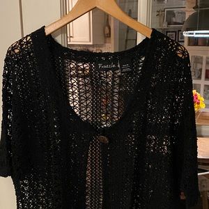 Black Frazzle Sweater, Light Weight Wrap